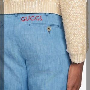 Gucci Bleached Denim Chino,Blue Size 26
